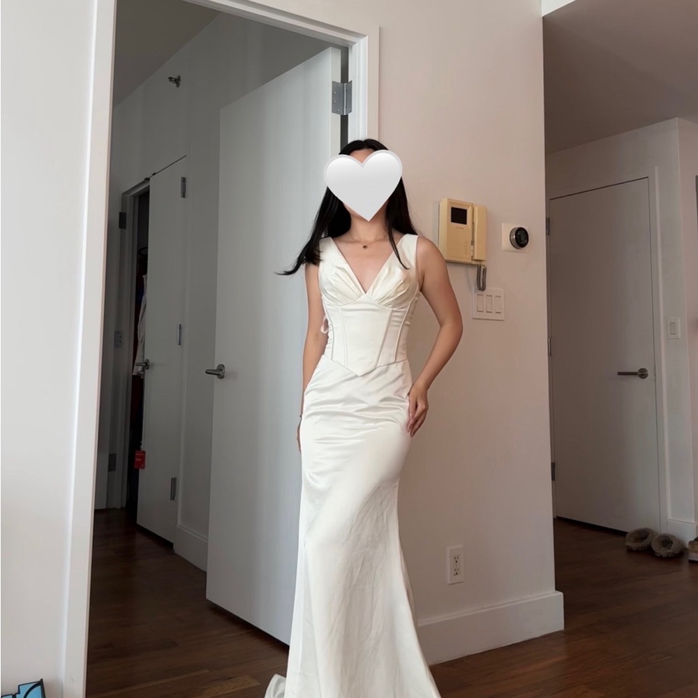 Custom Sleeveless Satin Corset Wedding Dress
